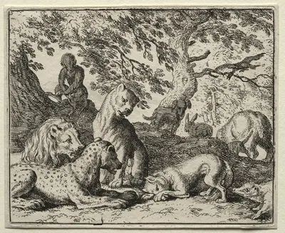 Reynard Describes a False Plot Against the Lion by Allaert van Everdingen, 1650–1675 — digital art print download
