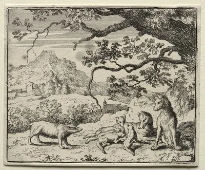 The Badger Calls Reynard to Court by Allaert van Everdingen, 1650–1675 — digital art print download