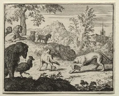 The Combat Between Reynard and the Wolf by Allaert van Everdingen, 1650–1675 — digital art print download