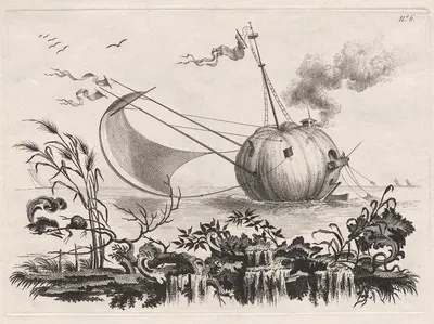 Тыква, использованная как рыбацкая лодка by Филиппо Морган, 1769 — digital art print download