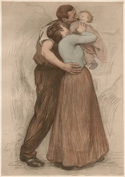 Поцелуй by Виктор Пруве, 1898-1899 — digital art print download