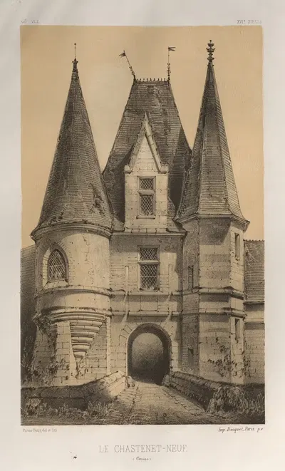 Le ChasteLet-Neuf (Corrèze) by Victor Petit, 1860 — digital art print download