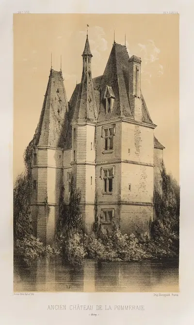 Старый замок Поммерай (Эн) by Виктор Пети, 1860 — digital art print download