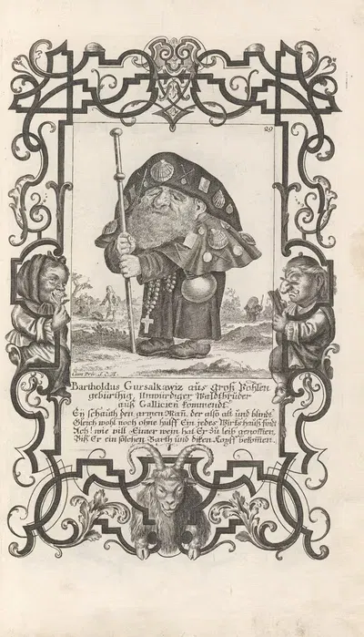 Bartholdus Gursalkawiz aus groß Pohlen gebürthig, Unwürdiger auß Gallicien kommendt, Pl. 29 by Elias Baeck, 1710-1719 —…
