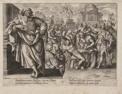 St. Bartholomew by Hendrick Goltzius, c. 1578 — digital art print download