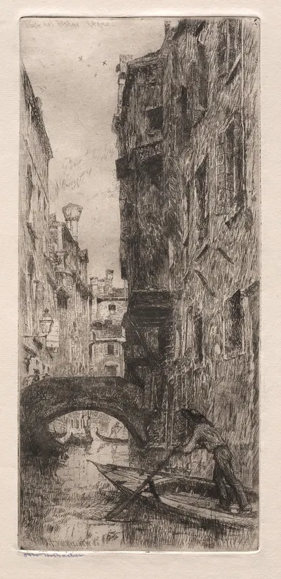 Ponte del Pistor, Venice by Otto Henry Bacher, 1881 — digital art print download