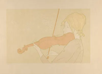 Девушка с скрипкой (Девушка со скрипкой) by Александр Шарпентье, 1894 — digital art print download