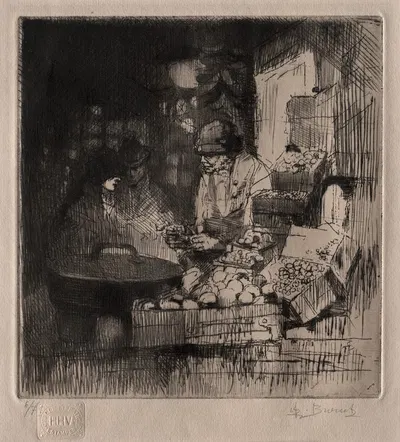 Продавец каштанов by Огюст Бруэ — digital art print download