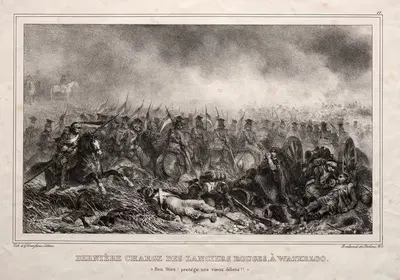 Последний заряд красных ланцеров в Ватерлоо by Денис Огюст Мари Раффе, c. 1834 — digital art print download