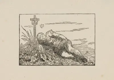 Мальчик, спящий на могиле by Каспар Давид Фридрих, 1803 — digital art print download