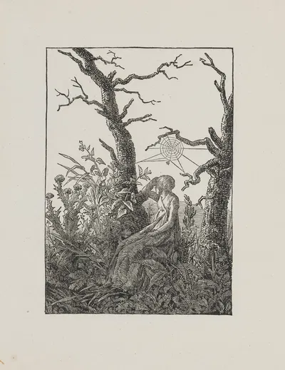 Женщина с паутиной by Каспар Давид Фридрих, 1803 — digital art print download