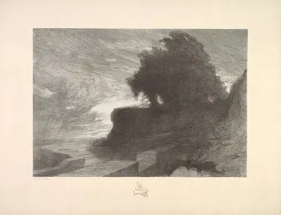Пейзаж, Пластина 4, Ремарка, Змея by Шарль Мари Дюлак, 1892–1893 — digital art print download