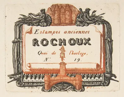Address-card of the printseller, Rochoux by Charles Meryon, 1855 — digital art print download