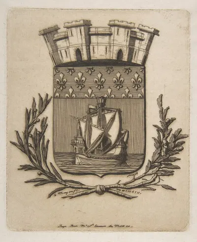 Coat-of-Arms Symbolizing the City of Paris by Charles Meryon, 1854 — digital art print download