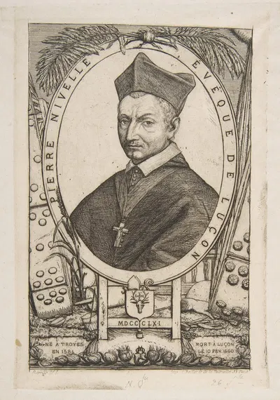 Pierre Nivelle, Bishop of Luçon, after Lasne by Charles Meryon, 1861 — digital art print download