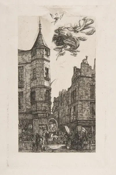 Tourelle Rue de l'Ecole de Médecine, 22 (House with a Turret, No 22, rue de l'Ecole de Médecine, Paris) by Charles Meryon,…
