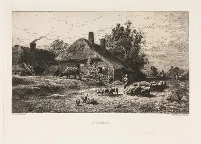 Деревня by Шарль Эмиль Жак, 1867 — digital art print download