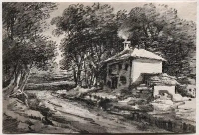 Landscape with Cottage by Dr. Thomas Monro — digital art print download
