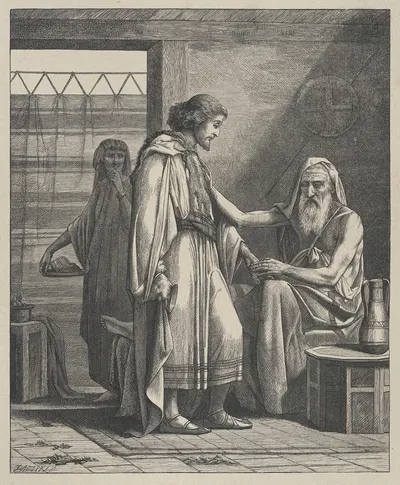 Isaac Blessing Jacob by Эдвард Армитидж — digital art print download