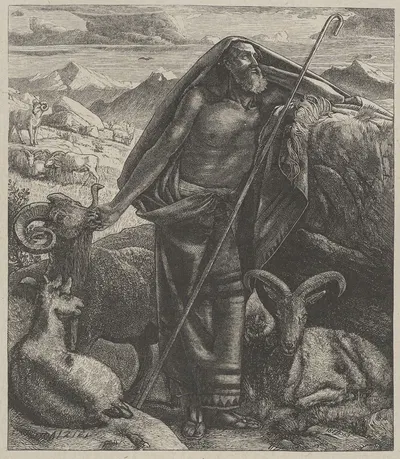 Moses Keeping Jethro's Sheep by Эдвард Джон Пойнтер — digital art print download