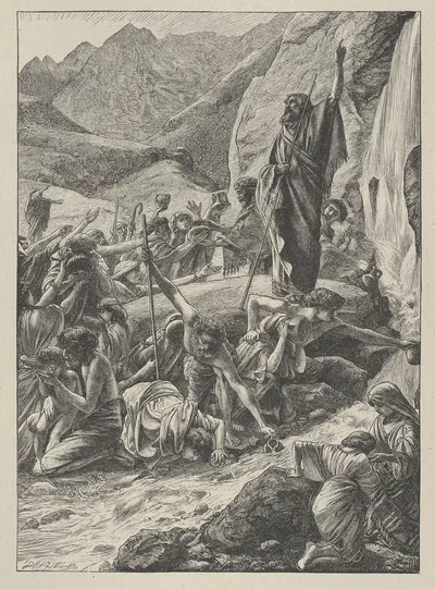 Moses Strikes the Rock by Эдвард Джон Пойнтер — digital art print download