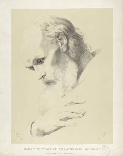 Голова человека с бородой by Эрнст Дегер, 1860-1867 — digital art print download