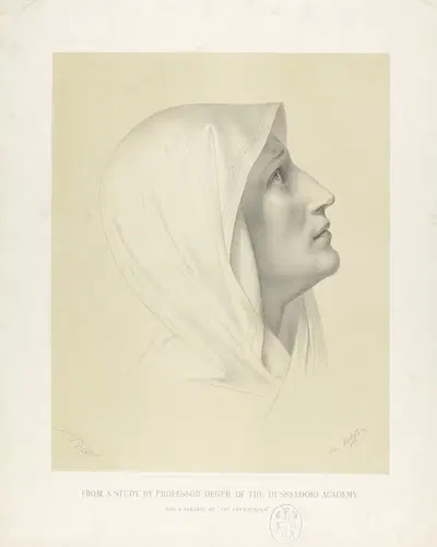 Голова женщины by Эрнст Дегер, 1860-1867 — digital art print download