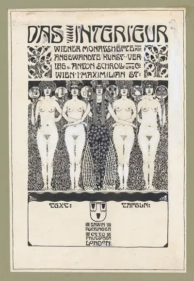 Design for the title page of 'Das Interieur' by Erwin Puchinger, 1902 — digital art print download