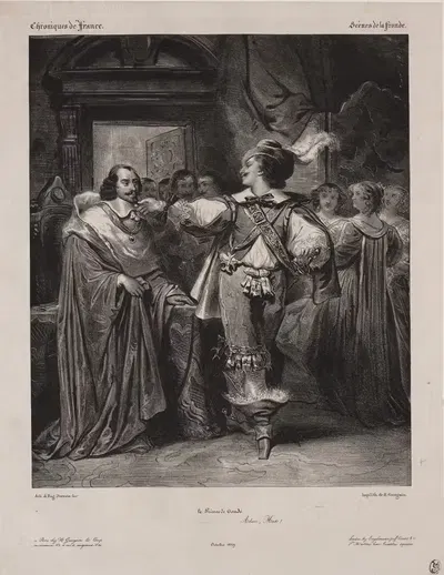 Хроники Франции; Сцена Фронды – Принц Конде by Южен Девериа, 1829 — digital art print download
