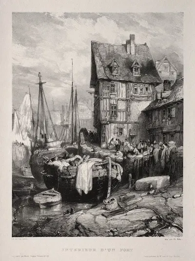 Интерьер порта by Эжен Изабе, 1833 — digital art print download