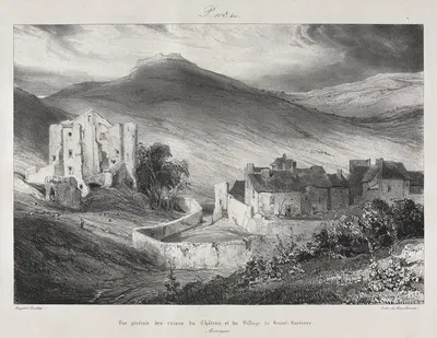 Руины замка и деревни Сен-Нектера by Эжен Изабе, 1831 — digital art print download