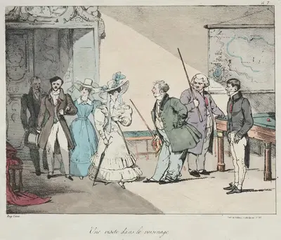 Жизнь замка; Визит в окрестностях by Эжен Лами, 1828 — digital art print download