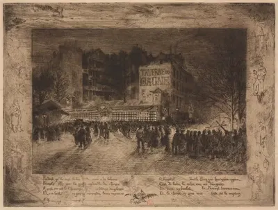 Площадь Мучеников и Таверна Бань by Феликс Илер Бюо, 1885 — digital art print download
