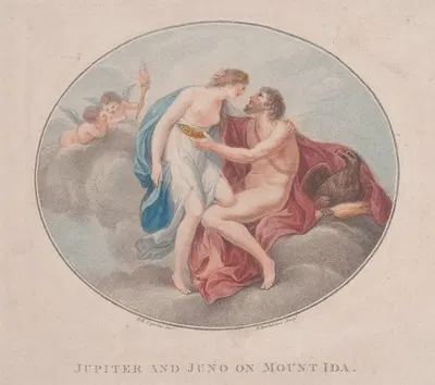 Jupiter and Juno on Mount Ida by Франческо Бартолоззи, 1784 — digital art print download