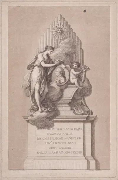 Памятник Иоганну Кристиану Баху by Франческо Бартолоззи, 1782 — digital art print download