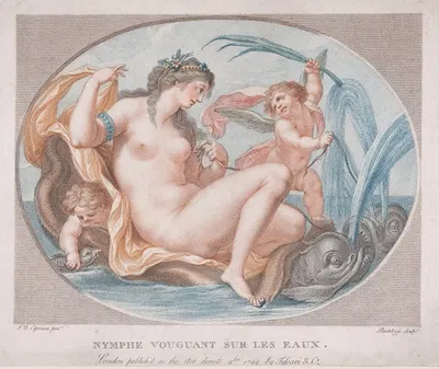 Water Nymph (Nymph Vouguant Sur Les Eaux) by Франческо Бартолоззи, 1799 — digital art print download