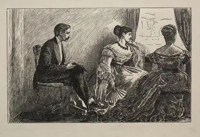 Белая камелия by Джордж Дю Мориэ, 1868 — digital art print download