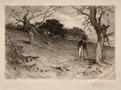 Старый сад в Новой Англии by Джордж Генри Смилли, 1883 — digital art print download
