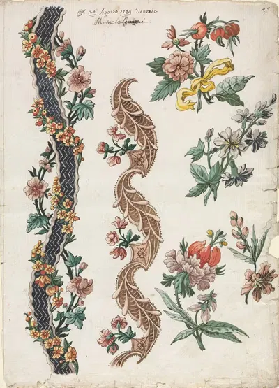 Floral Designs and Floral Bands by Джакомо Кавенезия, 1784 — digital art print download