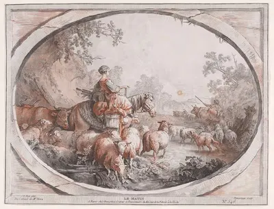 Четыре времени суток; Утро by Жиль Демарто старший, 1776 — digital art print download