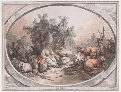 The Four Times of Day; Le Midi by Gilles Demarteau the Elder, 1776 — digital art print download