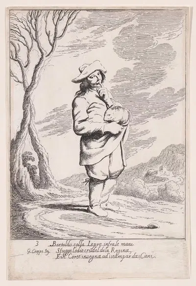Плита 3; Бертольдо держит зайца в руке by Джузеппе Мария Крепси, 1705–1715 — digital art print download
