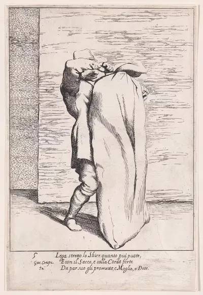 Плита 5; Бертольдо помещает тюремщика в мешок by Джузеппе Мария Крепси, 1705–1715 — digital art print download