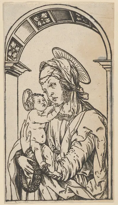 Virgin and Child Under an Arch by Hans Burgkmair The Elder — digital art print download