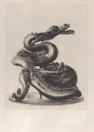 Large Bronze Dragon Incense Burner by Анри-Шарль Герар, 1882–1883 — digital art print download