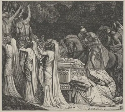 The Fall of the Walls of Jericho by Henry Hugh Armstead, 1881 — digital art print download