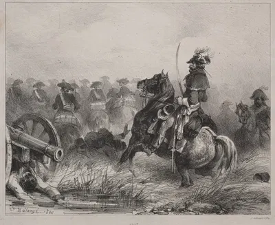 Сцена кавалерии by Ипполит Белланж, 1836 — digital art print download