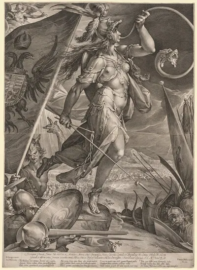 Беллона ведёт армии императора против турок by Ян Мюллер, 1600 — digital art print download