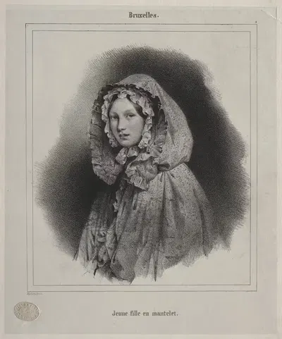 Брюссель; Молодая девушка в плаще by Жан-Батист Маду, 1796–1877 — digital art print download