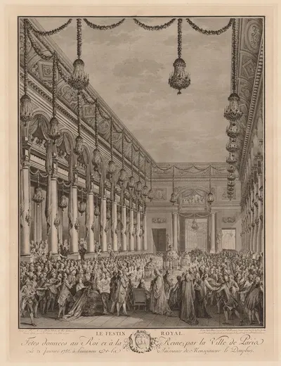 The Royal Banquet by Jean-Michel Moreau le Jeune, 1782 — digital art print download